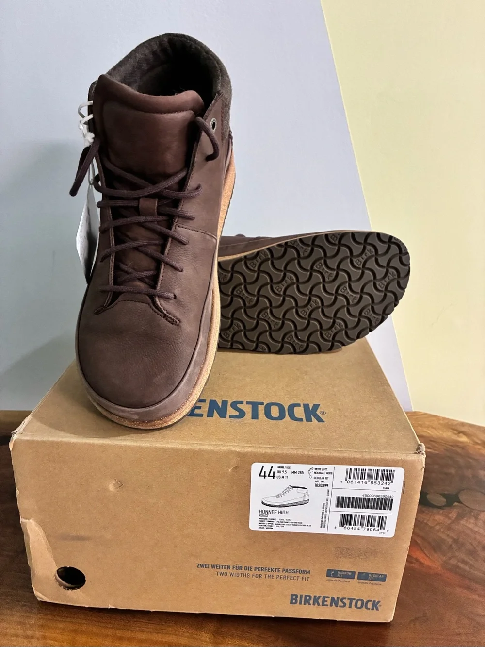 Birkenstock Honnef High Nubuck Leather Boot, Roast color, EU 44, US M 11, NWT